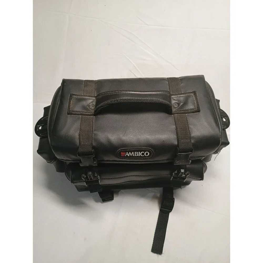 Vintage Ambico Padded Camera Case Gadget Bag with Red Interior
